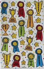 RIBBONS & TROPHY Stickers (26pcs)AGC•Children’s Reward •Nice Work•Sports•School•