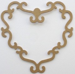 {4} *ORNATE LACE HEARTS* – Filigree Frame Chipboard Die Cuts – 4 1/2″ x 4 5/8″