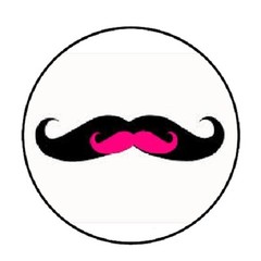 48 Pink Mustache! ENVELOPE SEALS LABELS STICKERS 1.2″ ROUND