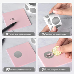 300 Pack 1″ round Circle Scratch off Stickers, Self Adhesive Labels