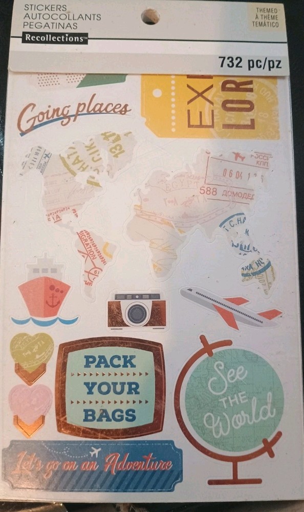 732 Pc Booklet Recollections Planner Stickers Travel Theme