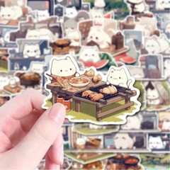 54PCS Cute Cats Kittens Cartoon Aesthetic Decal Scrapbook Phone Laptop Stickers