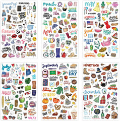 Bloom Daily Planners Holiday Seasonal Planner Sticker Sheets – Vintage Seasonal