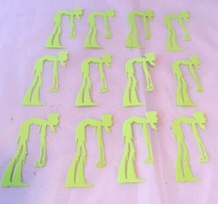 Tim Holtz Die Cuts * Ghoulish Zombie *Set of 12* Green Cardstock or Glitter Foam