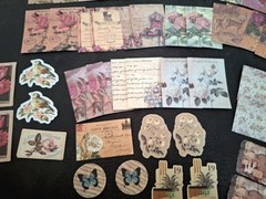 100 Pc Scrapbooking Supplies JJ Craft Kit Florabunda Theme Ephemera New Product