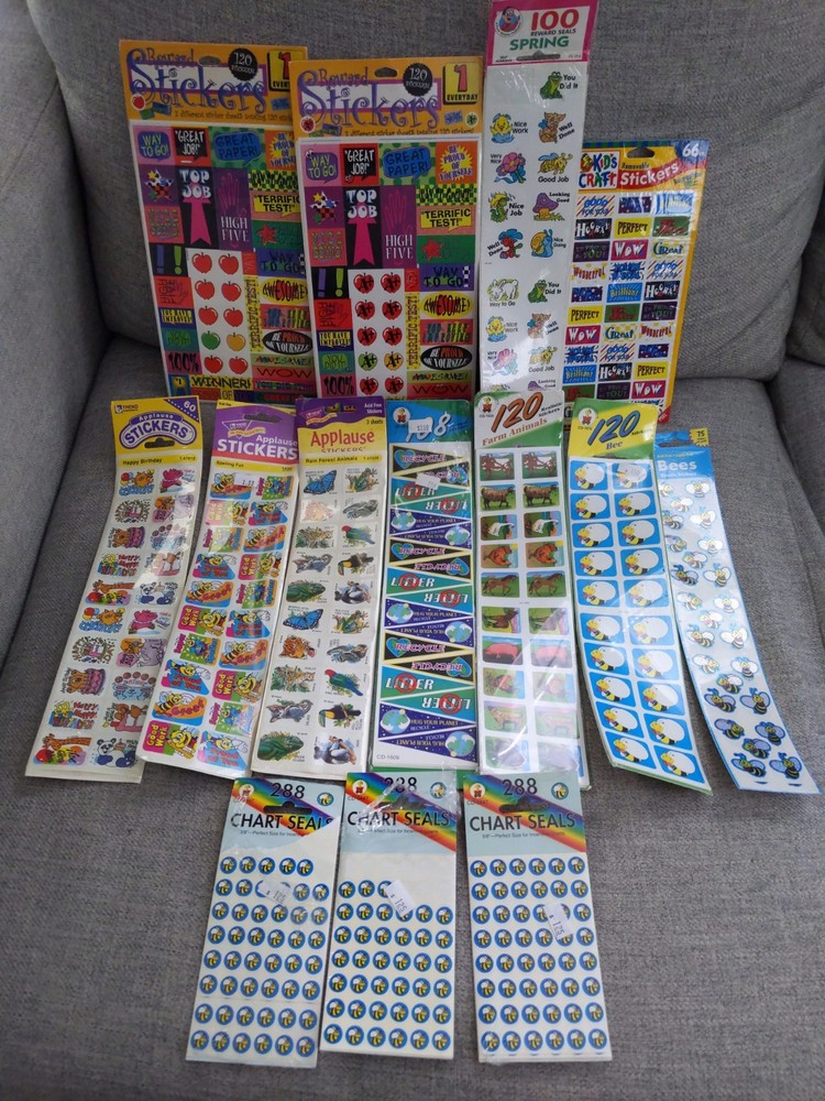VTG 90s Teacher Sticker Lot Carson-Dellosa Trend Reward Incentive – New & Used