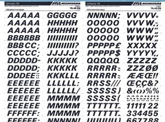 MECANORMA Rub-on Dry Transfer Lettering 78.48 CN #329 UNIVERS 76 12.7mm