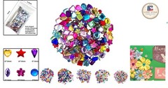 600pcs Acrylic Flatback Rhinestones – Vibrant Craft Gems for All Occasions