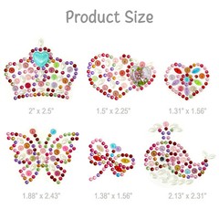 Wrapables Crystal Rhinestone Gem Stickers, Bling Jewel Adhesives (Set of 6)