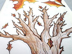 A.W. Cute Fall Leaves Clear Stickers 5.5×12 Scrapbooking Autumn Halloween Trees