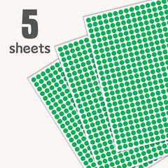 1/4″ Green Dot Stickers 2750 PCS Small Round Circle Stickers Tiny Mini Little…