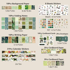 Aesthetic Scrapbook Kit Junk Journal Supplies DIY Arts Crafts Stationery Set