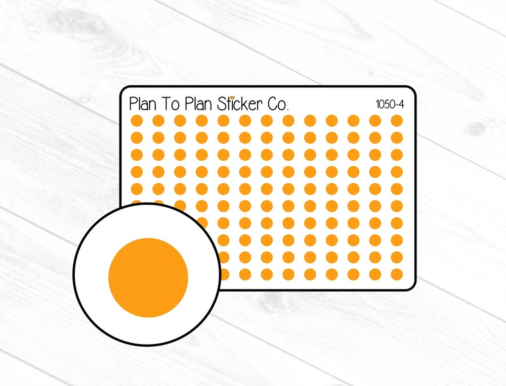 1050-4~~Orange Tiny Dots Planner Stickers.