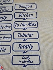 Vtg 80s Super RARE Stickers Valley Girl Grody to the Max Sandylion Chrome Foil