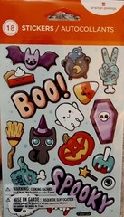 18 American Greetings Halloween Puff Stickers/ BOO,Bats,Ghost,Cats,Pumpkins/