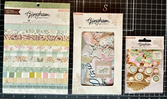 Crate Paper GINGHAM GARDEN Paperie, 6×8 12×12 Paper, Stamps, Ephemera Chipboard