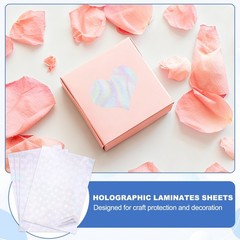 12x8in Holographic Laminate Sheets 12Pcs Sticker Paper Firework Pattern