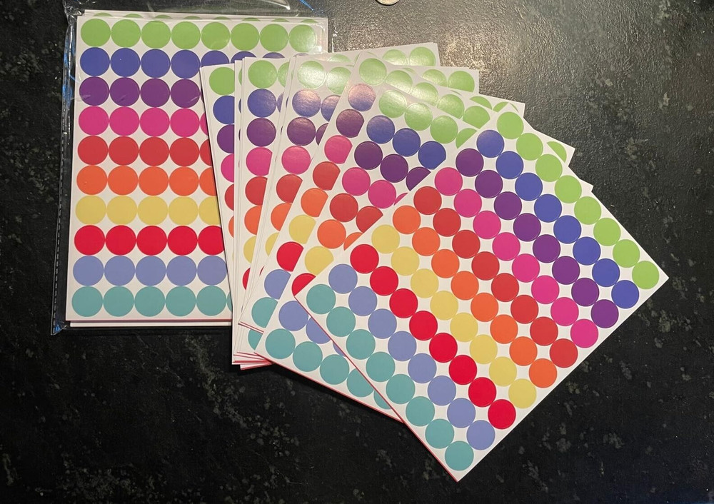 4000pcs Colored Dot Stickers,3/4″ Sticker Dots Assorted Colors, Round CodedLabel