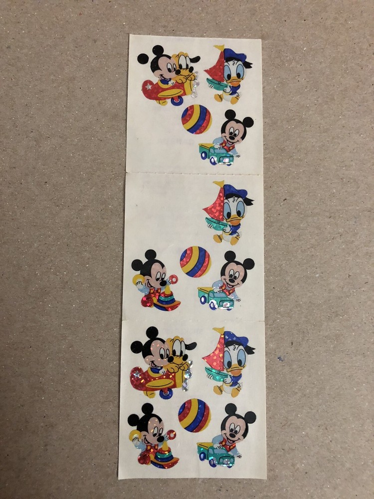 Sandy Lion Baby Mickey Donald Pluto RARE STICKERS