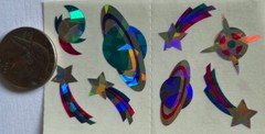 SPARKLE SPACE Prismatic Stickers(8pc)Mrs.Grossman’s •Universe•Star•Rainbows•Moon
