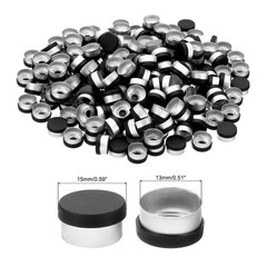 13mm Caps, 100 Pcs Caps Seals Plastic Aluminum Caps, Black