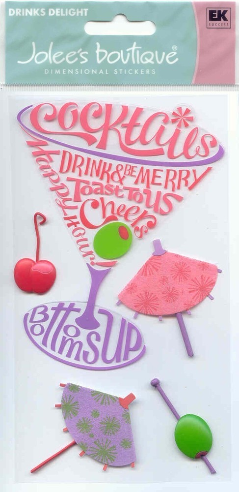 Jolee’s Boutique 3-D DRINKS DELIGHT Martini Cocktail Theme 67490 Fast FREE Ship