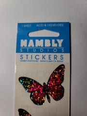 Hambly Studios Prismatic Butterfly Stickers NIP 1 Sheet Factory Sealed