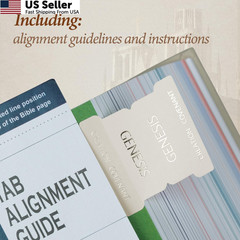 UPAFEXXI-Laminated Bible Tabs with Book Summaries(Gold Foil Summaries Gray