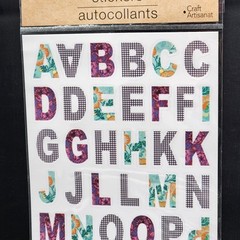 Crafters Square ABC Alphabet Stickers Craft New Floral Plaid