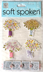 me & my BIG ideas Soft Spoken Themed Embellishments, WEDDING BOUQUET – 5 pcs