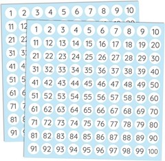 Effortless Organization: 2500 Round Number Stickers on 25 Peel-and-Stick Sheets