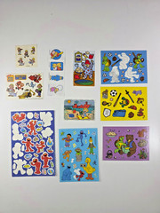 HUGE Vintage character stickers variety lot DISNEY, Looney Toons, Sesame Street