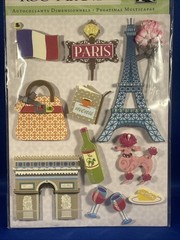 Happy Trails Paris Travel Grand Adhesions Scrapbooking Stickers By K&Company