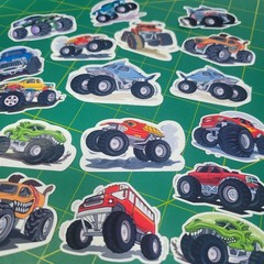 17 PCS Monster Truck Sticker, Glossy Finish Vinyl Stickers