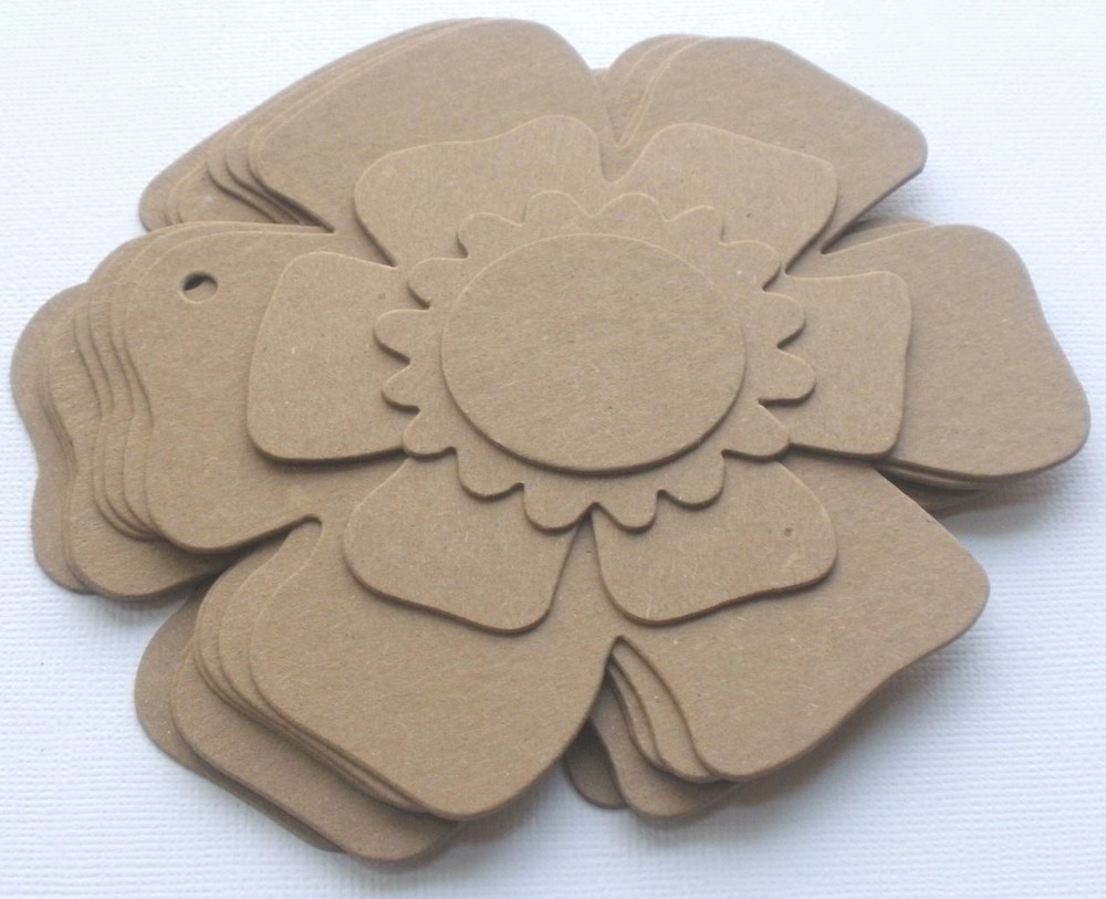 FLORAL CHiPBOARD ALBUM KIT – Flower Pages Raw Bare Unfinished Die Cuts – 8 Page