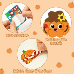 Halloween Pumpkin Stickers Roll 300 Waterproof Vinyl Stickers for Scrapbooking