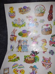 Extremely RARE 1985 EASTER SPRING STICKERS Yuri Salzman USA 17X11 FULL SHEET
