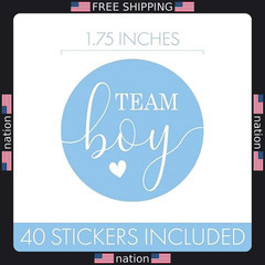 Pink or Blue Gender Reveal Stickers – 40 Count Team Boy or Girl Decorations