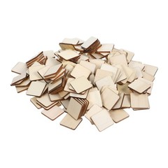 200 Pcs Square Blank Wood Pieces Unfinished Wood Slices Crafts 25 mm