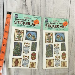 1997 Loew-Cornell Holiday Sticker Art Lot Of 2 NIP Christmas Snowman Santa #2303