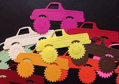 MONSTER TRUCK Die-Cuts(6Pcs)Approx.2.5″x1.5″ Acid-Free•Kids•Mud•Dirt•Toys•Boys