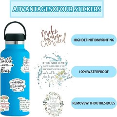 100 PCS Inspirational Christian Stickers, Bible Journaling Supplies, Bible Verse