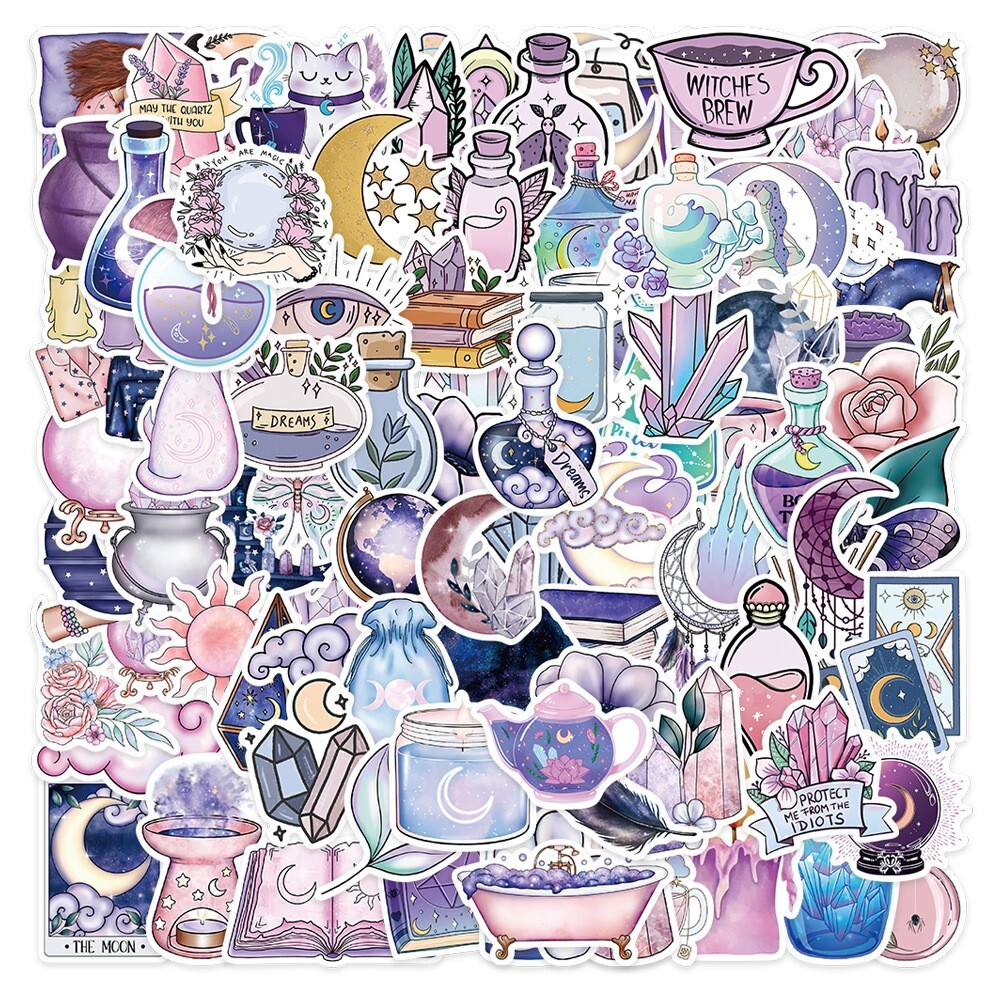 100pcs SPIRITUAL Stickers, Crystal Potion Gothic Stickers, 235