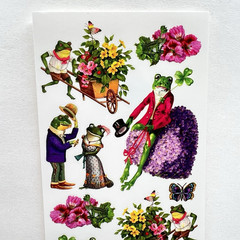 Violette Frogs in Love Stickers Valentine’s Junk Journal Collage Scrapbooking