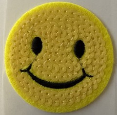 YELLOW SMILEY FACE Dimensional Sequin Stickers (1pc)Recollection•Happy Face•