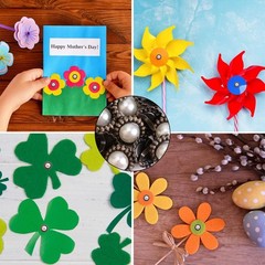 100 PCS 16mm Retro Floral Pearl Mini Brad Fasteners Split Pins Paper Craft