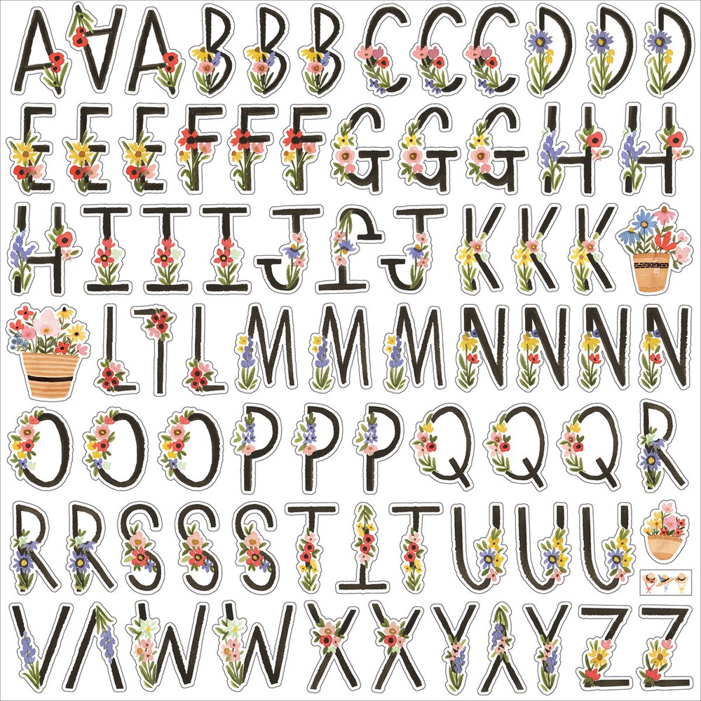 (1) 12×12 Sheet of Carta Bella Paper OH HAPPY DAY Scrapbook Alpha Stickers