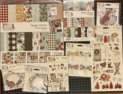 Simple Stories WINTER FARMHOUSE 12×12 Kit, 6×8 Paper, Bits, Bows, Stickers LOT
