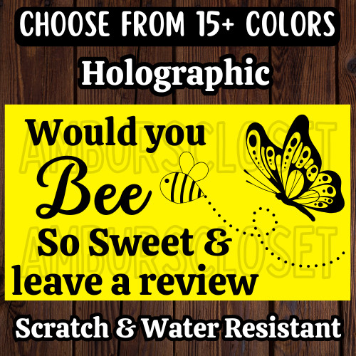 50 THANK YOU STICKERS 2.25″ ENVELOPE LABELS SEAL Holographic Bumblebee Butterfly