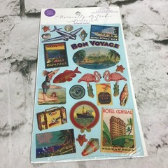 Scrapbooking Stickers Autocollants Travel Bon Voyage Vacation Lot Book & Package